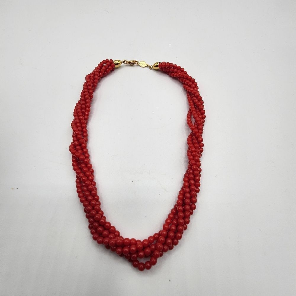 Napier red beaded 18" necklace